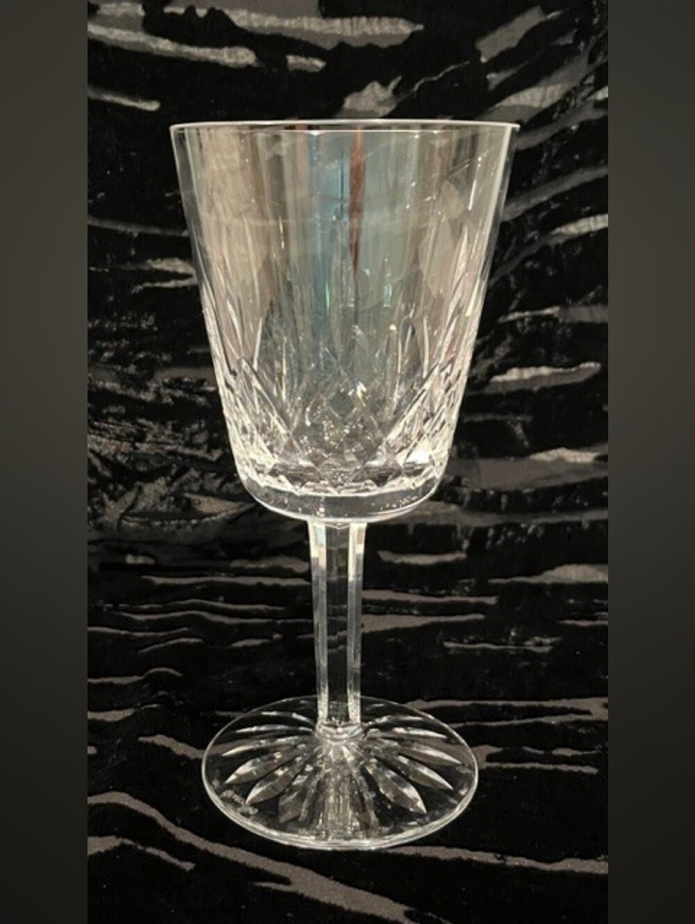 Waterford Crystal Lismore Water/Wine Goblet Glass 6 7/8" Vintage Set Of 2 Signed